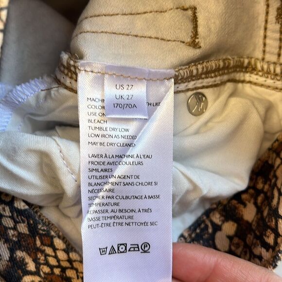 NWT FREE PEOPLE | High Rise Two Faced Snakeskin Print Cropped Skinny Jeans 27 - Picture 9 of 10